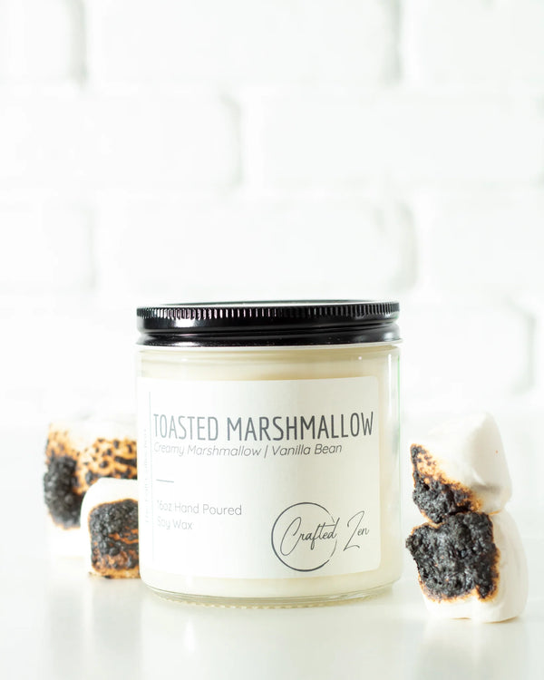 Crafted Zen - Toasted Marshmallow Candle 16oz Jar