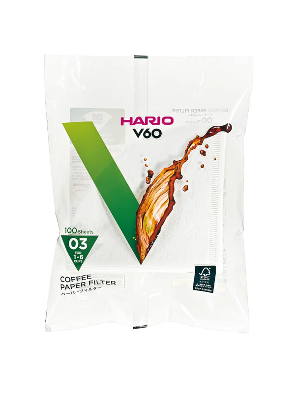 Hario - V60-03 Coffee Paper Filter 100 Pack