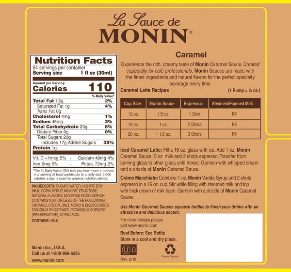 Monin® - Caramel Sauce 1.89L