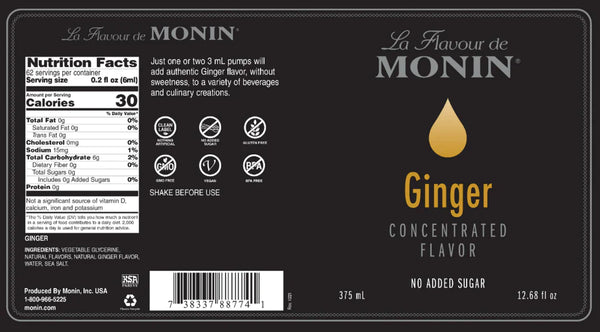 Monin® - Ginger Concentrated Flavouring 375ML