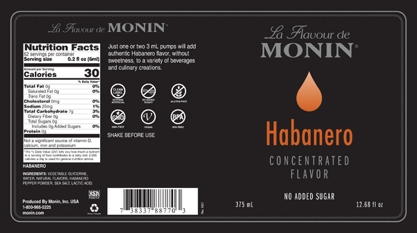Monin® - Habanero Concentrated Flavouring 375ML