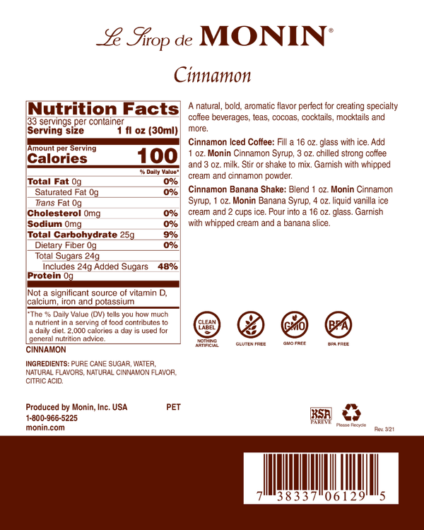 Monin® - Cinnamon Syrup