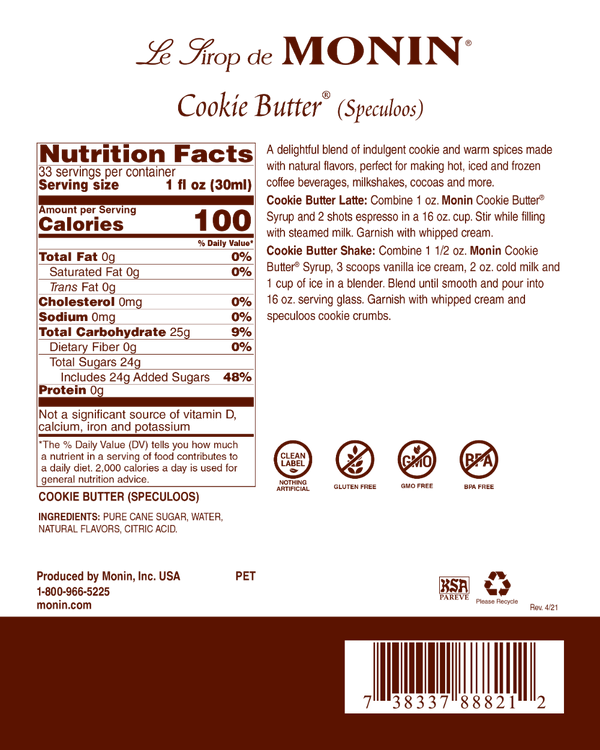 Monin® - Cookie Butter Syrup 1L