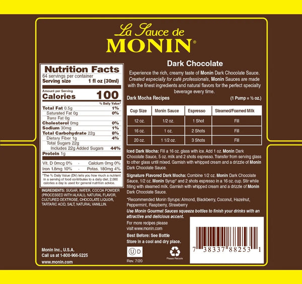 Monin® - Dark Chocolate Sauce 1.89L