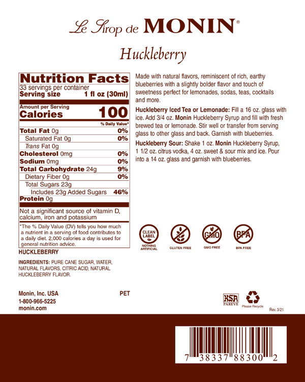 Monin® - Huckleberry Syrup 1L