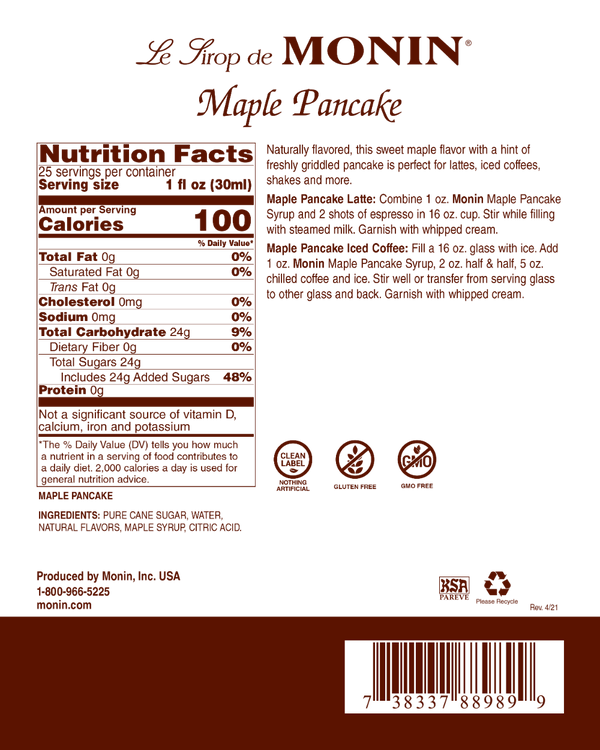 Monin® - Maple Pancake Syrup 750ml