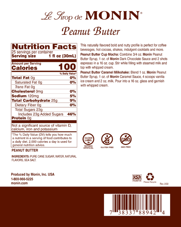 Monin® - Peanut Butter Syrup 750ml