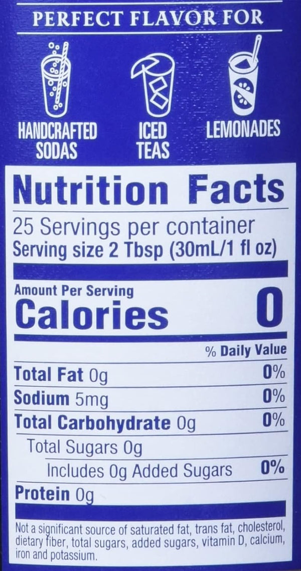 Torani Sugar Free - Blue Raspberry  750ml PET