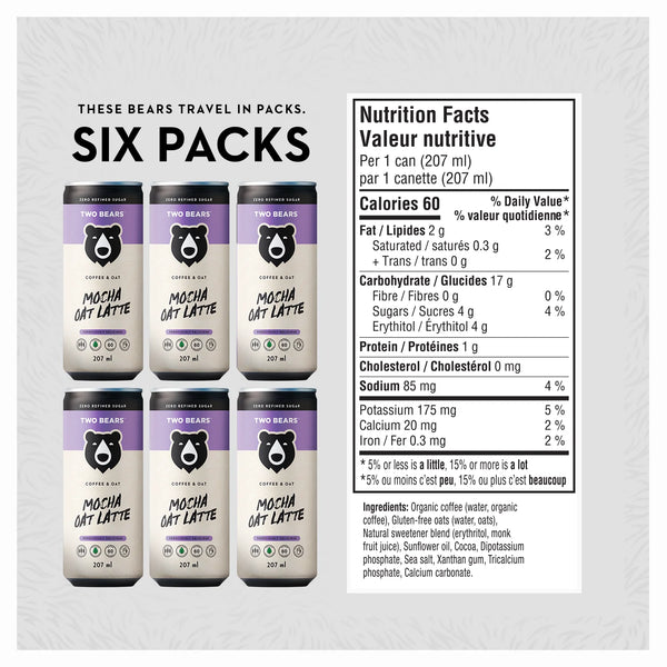 TWO BEARS - Frothed Oat Latte Mocha Flavoured Coffee