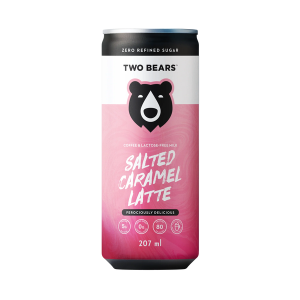 TWO BEARS - Lactose Free Dairy Salted Caramel Flavoured Latte Coffee
