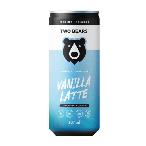 TWO BEARS - Lactose Free Dairy Vanilla Flavoured Latte Coffee