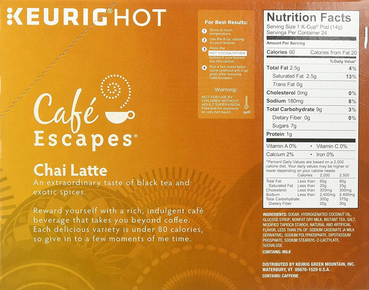 Café Escapes Chai Latte 24 Pack – Coffee Stiles