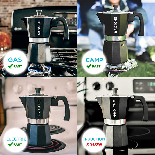 Grosche - Milano Black Stovetop 3 Cup Espresso Maker