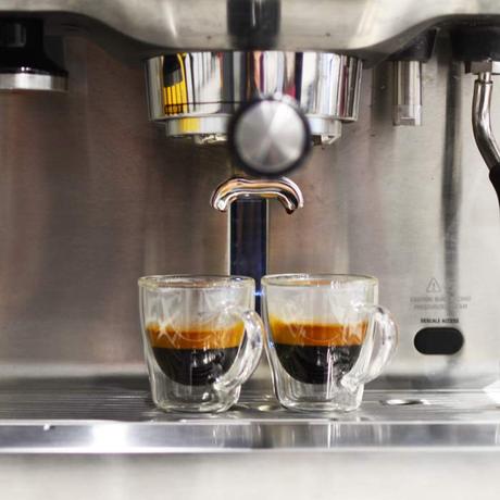 Grosche® - Turin Double Walled Glass Espresso Cup W/Handle 70ml/2.5oz Set of 2