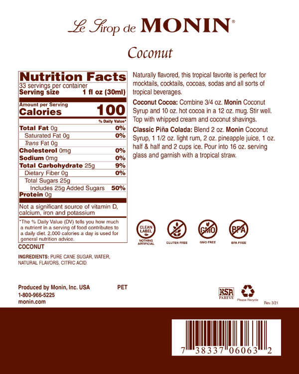 Monin® - Coconut Syrup