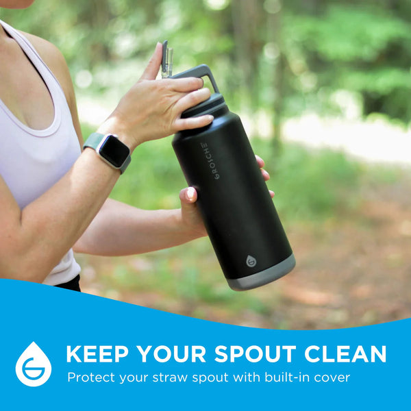 Grosche - Alpine Flip 'N Sip Large Insulated Water Bottle W/Straw 40oz