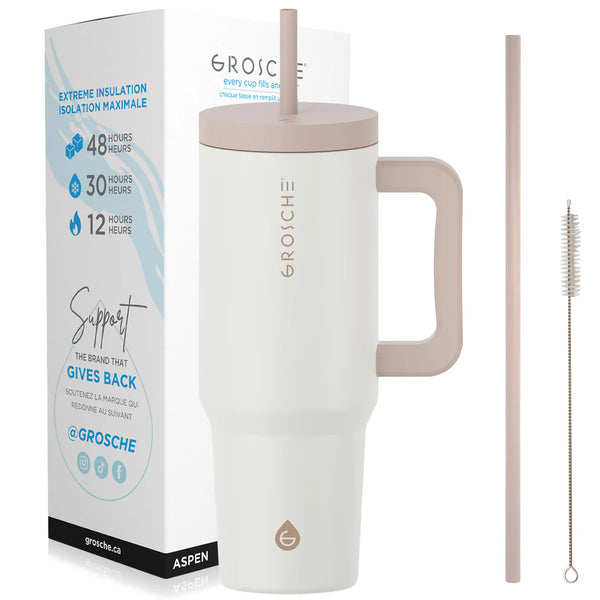 Grosche - Aspen Insulated Tumbler W/Handle & Straw 40oz