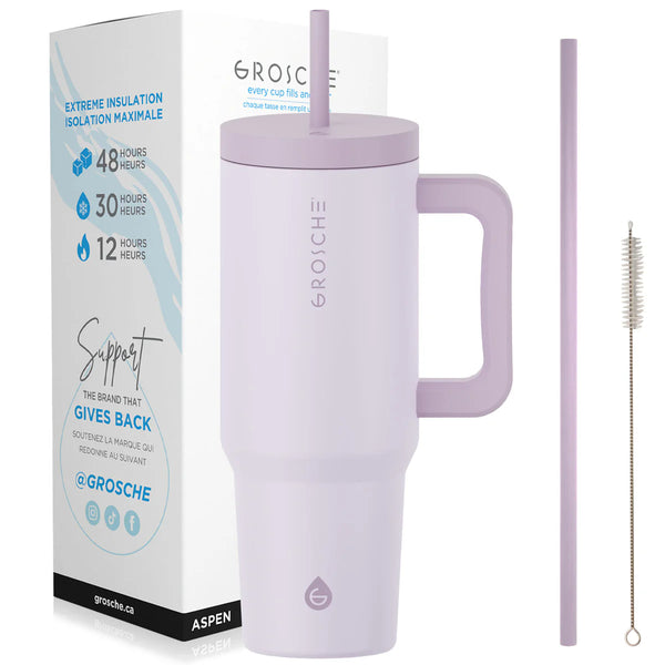 Grosche - Aspen Insulated Tumbler W/Handle & Straw 40oz