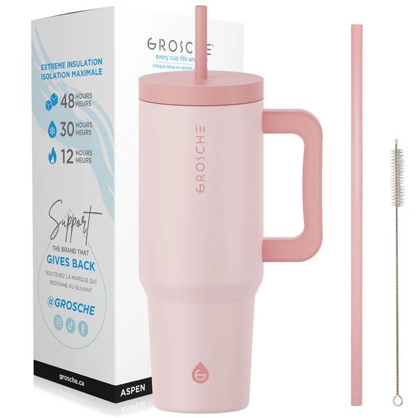 Grosche - Aspen Insulated Tumbler W/Handle & Straw 40oz