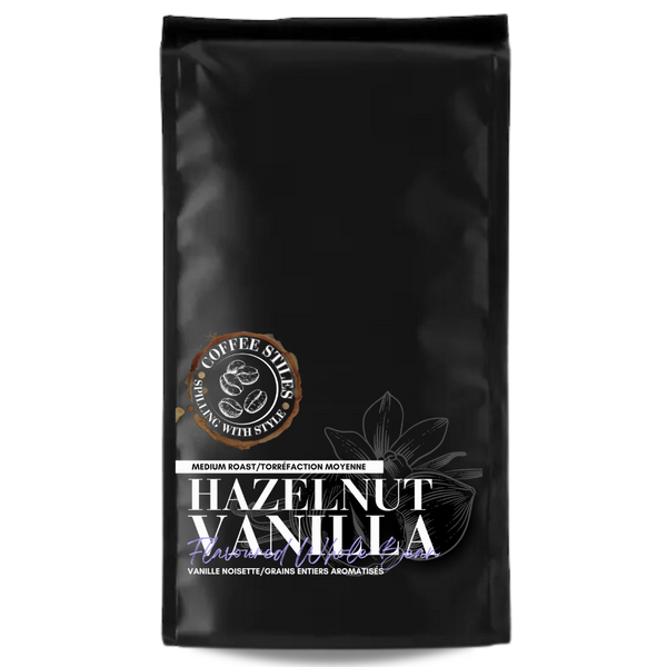 Coffee Stiles - Hazelnut Vanilla Flavoured Medium Roast Whole Bean Coffee 2LB Bag