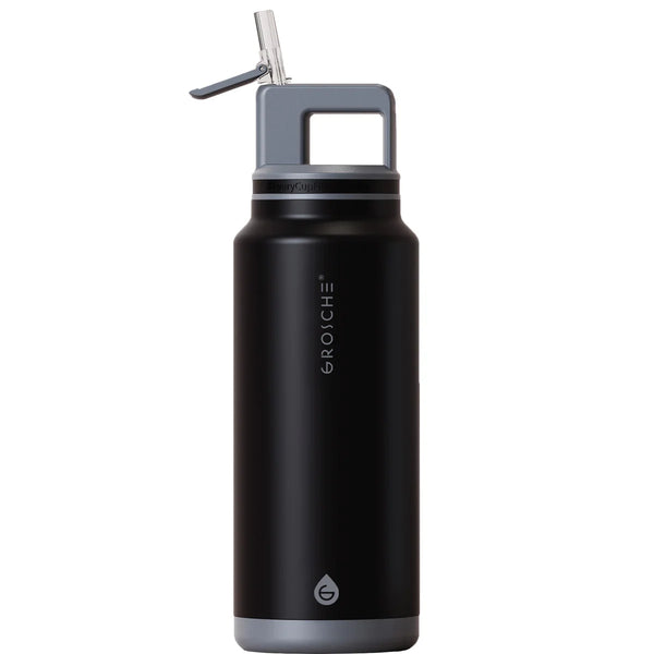 Grosche - Alpine Flip 'N Sip Large Insulated Water Bottle W/Straw 40oz