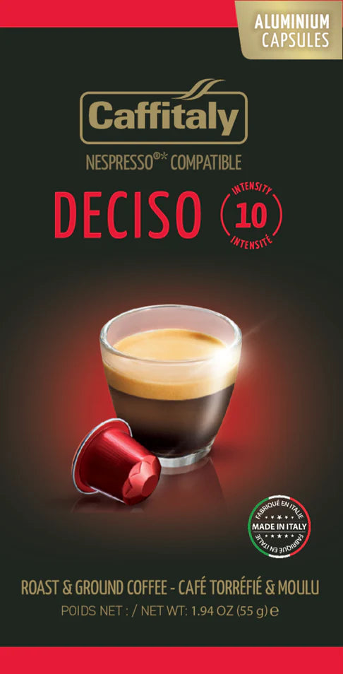 Caffitaly - Deciso Nespresso Original Compatible Aluminum Capsules 10 Pack