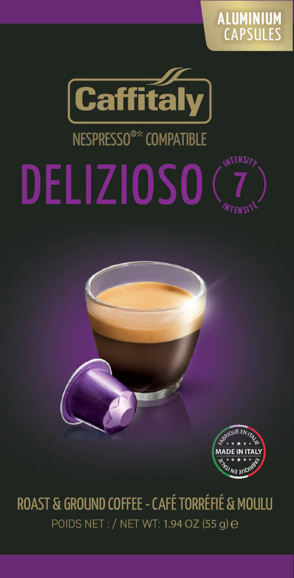 Caffitaly - Delizioso Nespresso Original Compatible Aluminum Capsules 10 Pack