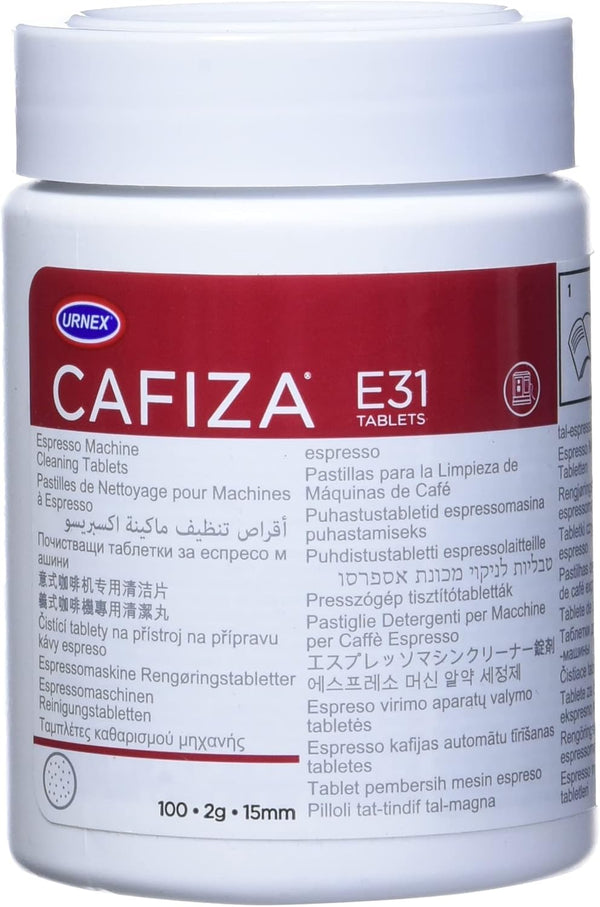 URNEX - CAFIZA E31 Espresso Machine Cleaning Tablets 2G 15MM 100 Count Bottle
