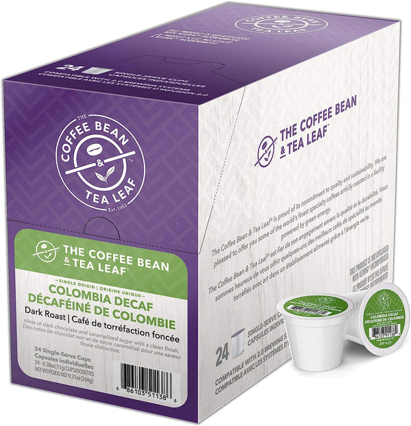 Coffee Bean and Tea Leaf - Colombia Decaf  Coffee 24 Pack