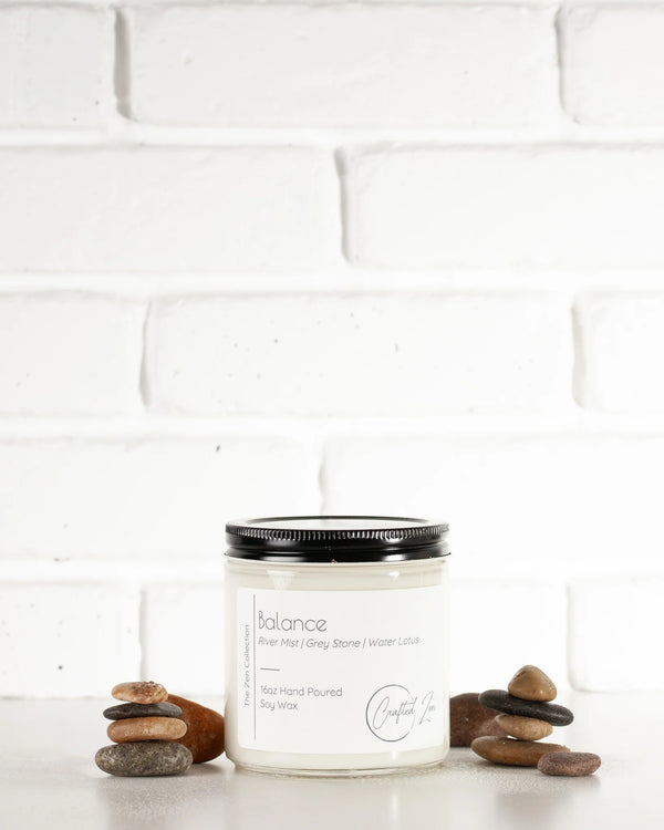 Crafted Zen - Balance (River Stone) Candle 16oz Jar