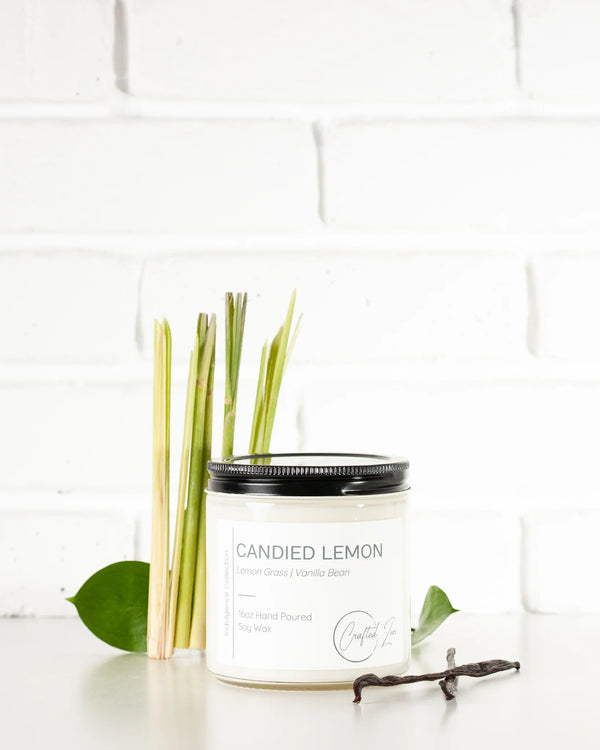 Crafted Zen - Candied Lemon (Lemon Vanilla) Candle 16oz Jar