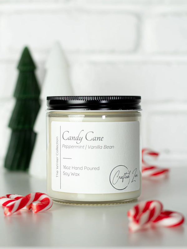 Crafted Zen - Candy Cane Candle 16oz Jar