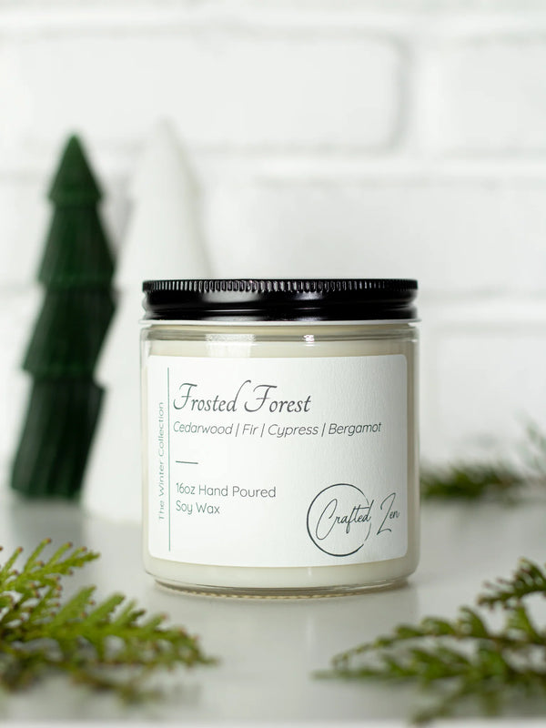 Crafted Zen - Frosted Forest Candle 16oz Jar