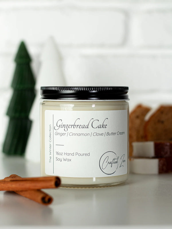 Crafted Zen - Gingerbread Cake Candle 16oz Jar