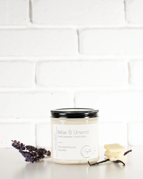 Crafted Zen - Relax & Unwind Candle 16oz Jar