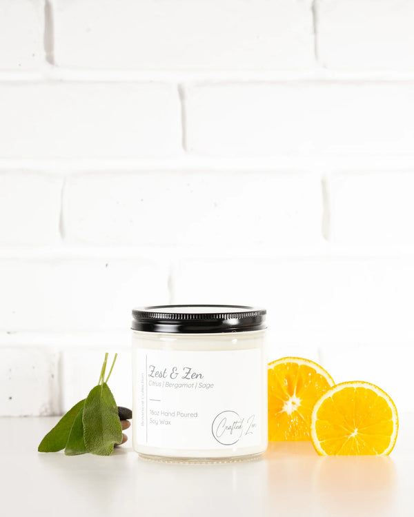 Crafted Zen - Zest & Zen Candle 16oz Jar