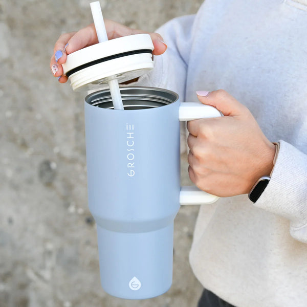 Grosche - Aspen Insulated Tumbler W/Handle & Straw 32oz