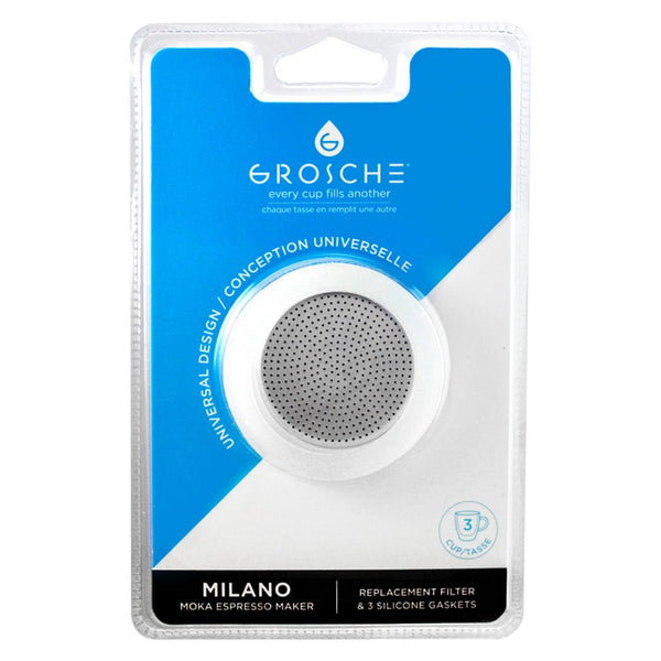 Grosche - Milano Moka Pot Filter and Gaskets 3 Cup