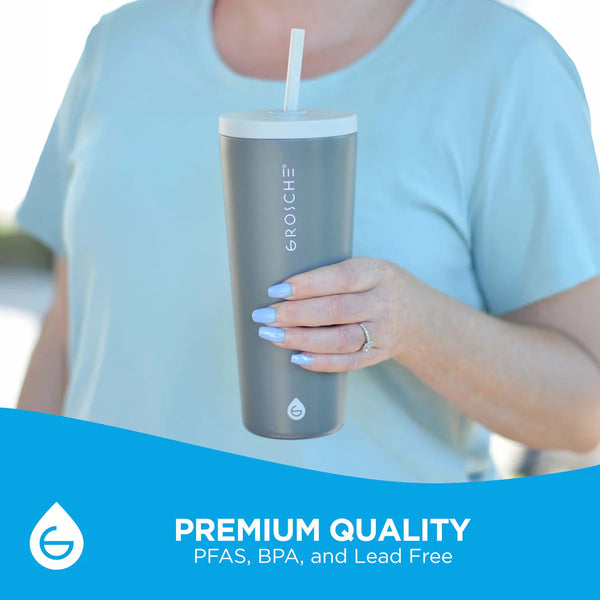 Grosche - Jasper Insulated Tumbler Stainless Steel W/Straw 23oz