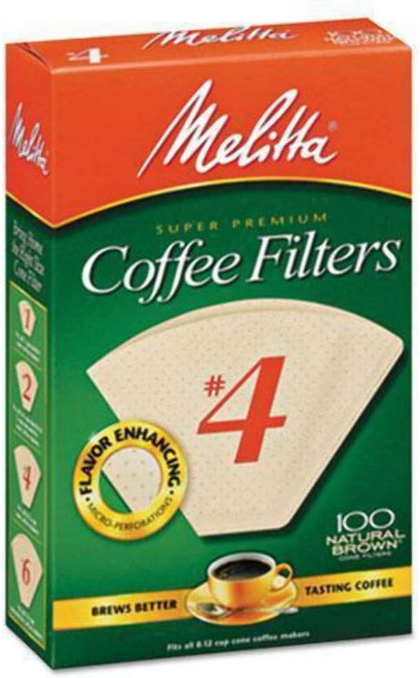 Melitta - #4 Cone Coffee Natural Brown Paper Filter 100 Pack