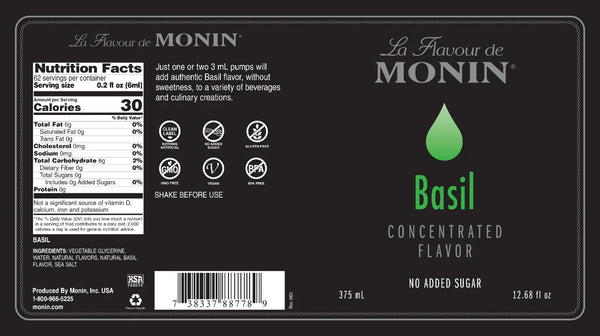 Monin® - Basil Concentrated Flavouring 375ML