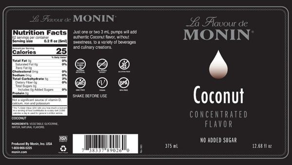Monin® - Coconut Concentrated Flavouring 375ML