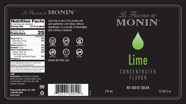 Monin® - Lime Concentrated Flavouring 375ML