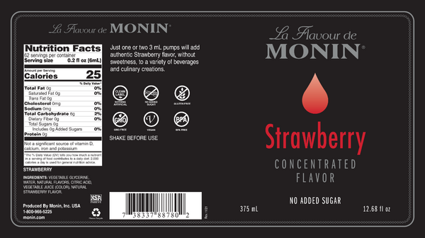 Monin® - Strawberry Concentrated Flavouring 375ML