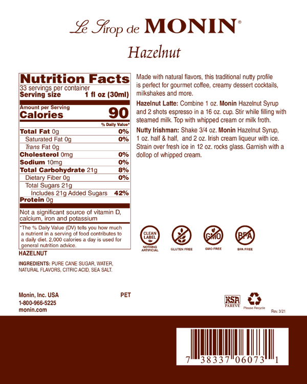 Monin® - Hazelnut Syrup
