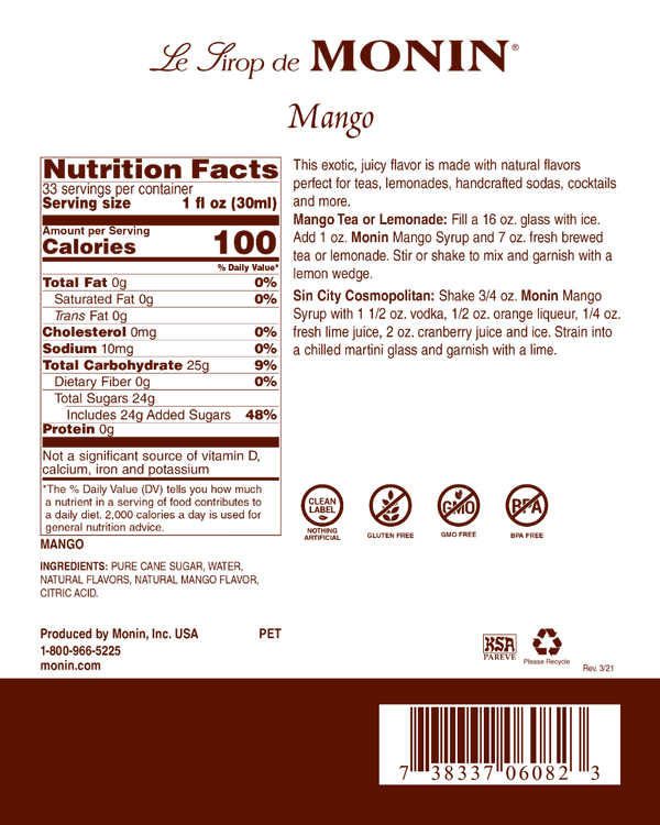 Monin® - Mango Syrup 1L