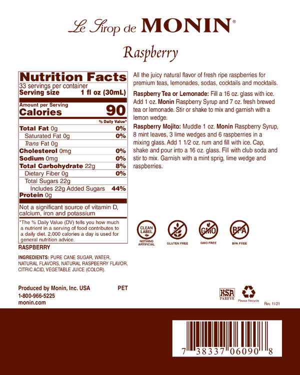 Monin® - Raspberry Syrup 50ml