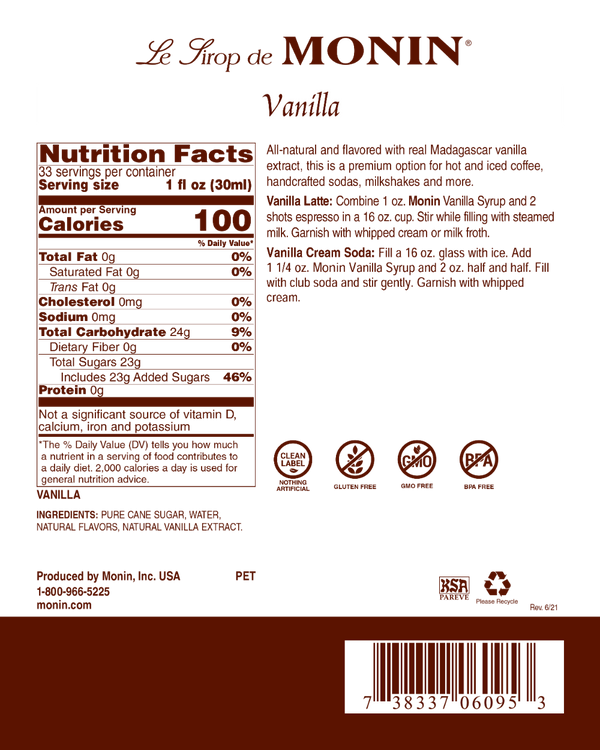 Monin® - Vanilla Syrup