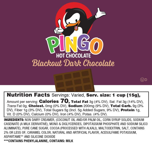 Pingo - Blackout Dark Chocolate Hot Chocolate 40 Pack