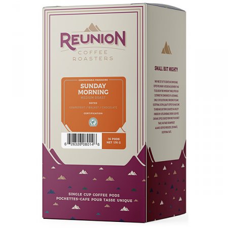 Reunion Coffee Roasters - Sunday Morning Medium Blend Soft Pods 16 Pack